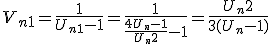 V_{n+1} = \frac{1}{U_{n+1}-1}=\frac{1}{\frac{4U_{n}-1}{U_{n}+2}-1}=\frac{U_{n}+2}{3(U_{n}-1)}