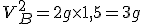 V_B^2=2g\times1,5=3g