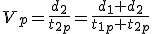 V_p=\frac{d_2}{t_{2p}}=\frac{d_1+d_2}{t_{1p}+t_{2p}}
