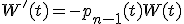 W'(t)=-p_{n-1}(t)W(t)