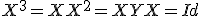 X^3 = X X^2 = XYX = Id