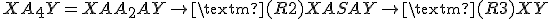 XA_{4}Y=XAA_{2}AY\rightarrow\text{(R2)}XASAY\rightarrow\text{(R3)}XY