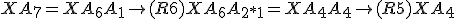 XA_{7}=XA_{6}A_{1}\rightarrow(R6)XA_{6}A_{2*1}=XA_{4}A_{4}\rightarrow(R5)XA_{4}