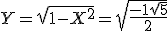 Y = \sqrt{1-X^2} = \sqrt{\frac{-1+\sqrt{5}}{2}}