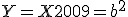 Y = X + 2009 = b^2