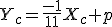 Y_c=\frac{-1}{11}X_c+p