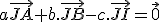 a\vec{JA}+b.\vec{JB}-c.\vec{JI}=\vec{0}