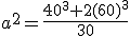 a^2=\frac{40^3+2(60)^3}{30}