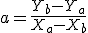 a=\frac{Y_b-Y_a}{X_a-X_b