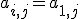 a_{i,j}=a_{1,j}