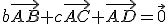 b\vec{AB}+c\vec{AC}+\vec{AD}=\vec{0}