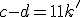 c-d = 11k'