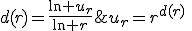 u_r=r^{d(r)}\;\Longleftrightarrow\;d(r)=\frac{\ln u_r}{\ln r}