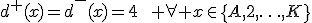 d^+(x)=d^-(x)=4\qquad \forall x\in\{A,2,\ldots,K\}