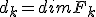 d_k = dim F_k