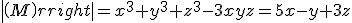 det(M)=x^3+y^3+z^3-3xyz=5x-y+3z