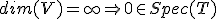 dim(V) = \infty \Rightarrow 0 \in Spec(T)