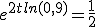 e^{2tln(0,9)}=\frac{1}{2}