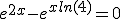 e^{2x}-e^{xln(4)}=0