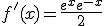 f'(x) = \frac{e^{x} + e^{-x}}{2}