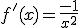 f'(x)=\frac{-1}{x^2}