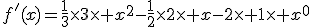 f'(x)=\frac{1}{3}\times3\times x^{2}-\frac{1}{2}\times2\times x-2\times 1\times x^{0}