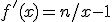 f'(x)=n/x-1