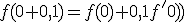 f(0+0,1)=f(0)+0,1f^'(0)