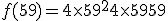 f(59) = 4\times59^2+4\times59+59