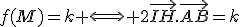f(M)=k \Longleftrightarrow 2\vec{IH}.\vec{AB}=k