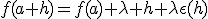 f(a+h)=f(a)+\lambda h+\lambda\epsilon(h)