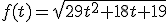f(t)=\sqrt{29t^2+18t+19}