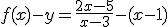 f(x) - y = \fr{2x-5}{x-3}- (x-1)