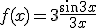 f(x) = 3 \frac{\sin 3x}{3x}