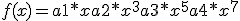 f(x) = a1*x+a2*x^3+a3*x^5+a4*x^7 +