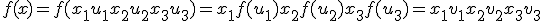 f(x) = f(x_1u_1 + x_2u_2 + x_3u_3) = x_1f(u_1)+x_2f(u_2)+x_3f(u_3) = x_1v_1+x_2v_2+x_3v_3