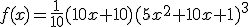 f(x)=\frac{1}{10}(10x+10)(5x^{2}+10x+1)^{3}