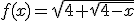 f(x)=\sqrt{4+\sqrt{4-x}}