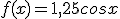 f(x)=1,25cosx