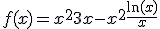 f(x)=x^2 +3x-x^2\frac{\ln(x)}x