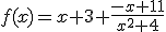 f(x)=x+3+\frac{-x+11}{x^2+4}