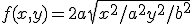 f(x,y) = 2a \sqrt{x^2 / a^2 + y^2 / b^2}