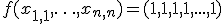 f(x_{1,1},\ldots,x_{n,n})=(1,1,1,1,...,1)