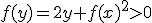 f(y)=2y+f(x)^2>0