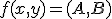f(x,y)=(A,B)