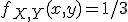 f_{X,Y}(x,y)=1/3