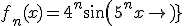 f_n(x) = 4^n sin(5^n x)