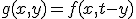 g(x, y) = f(x, t-y)