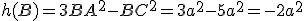 h(B)=3BA^2-BC^2=3a^2-5a^2=-2a^2