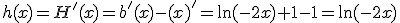 h(x)=H'(x)=b'(x)-(x)'=\ln(-2x)+1-1=\ln(-2x)